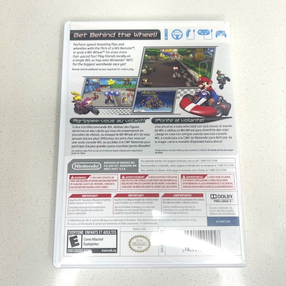 Nintendo Wii Mario Kart Video Game and Steering Wheel - Picture 3 of 8